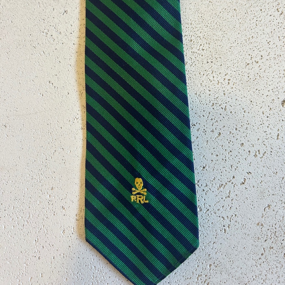 Rugby Ralph Lauren skull stripe tie